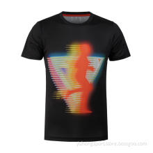 Moisture Wicking Dry Fit T Shirt Black Printed